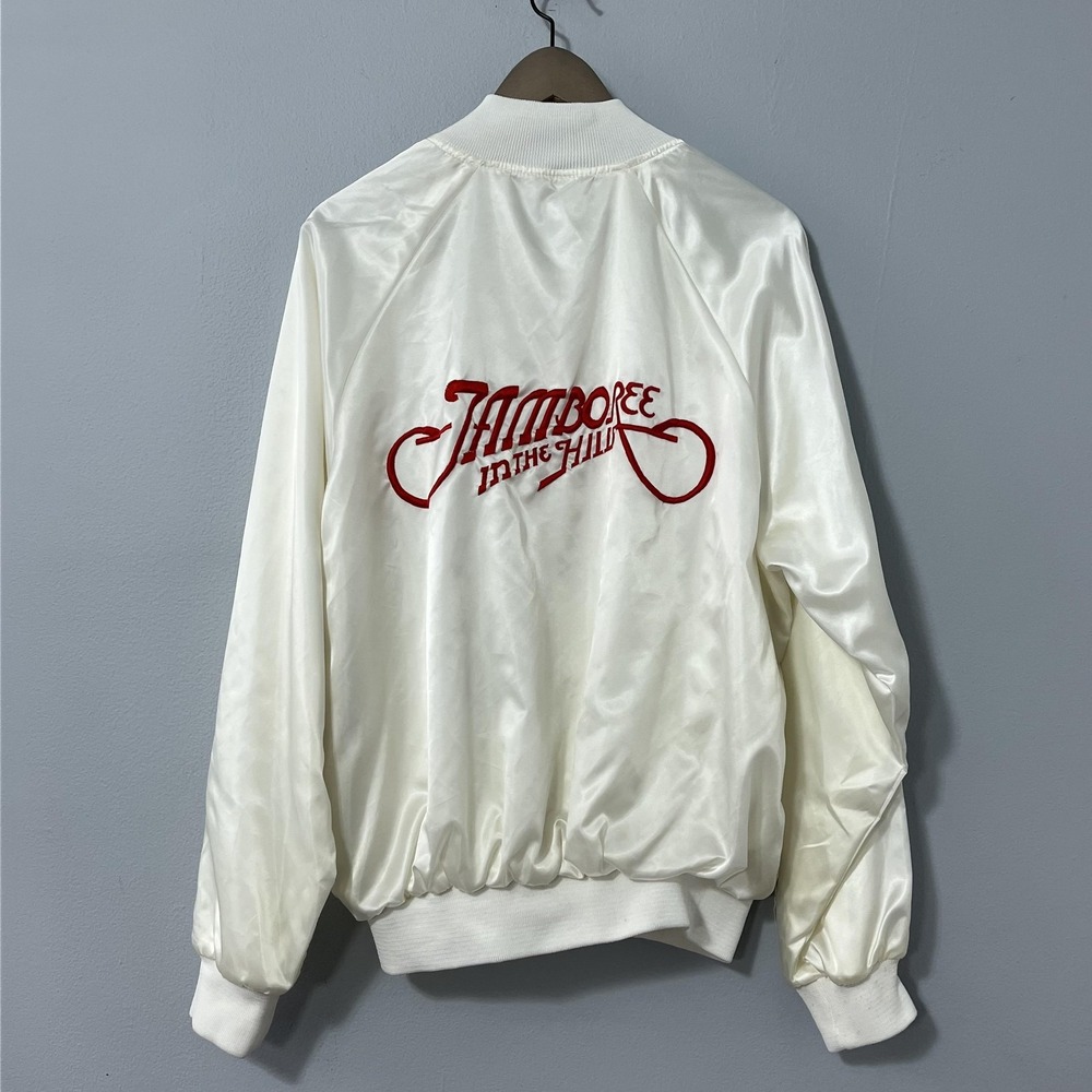 Vintage Jamboree In The Hills Jacket Men XL Satin Bomber USA 10th Anniv 86